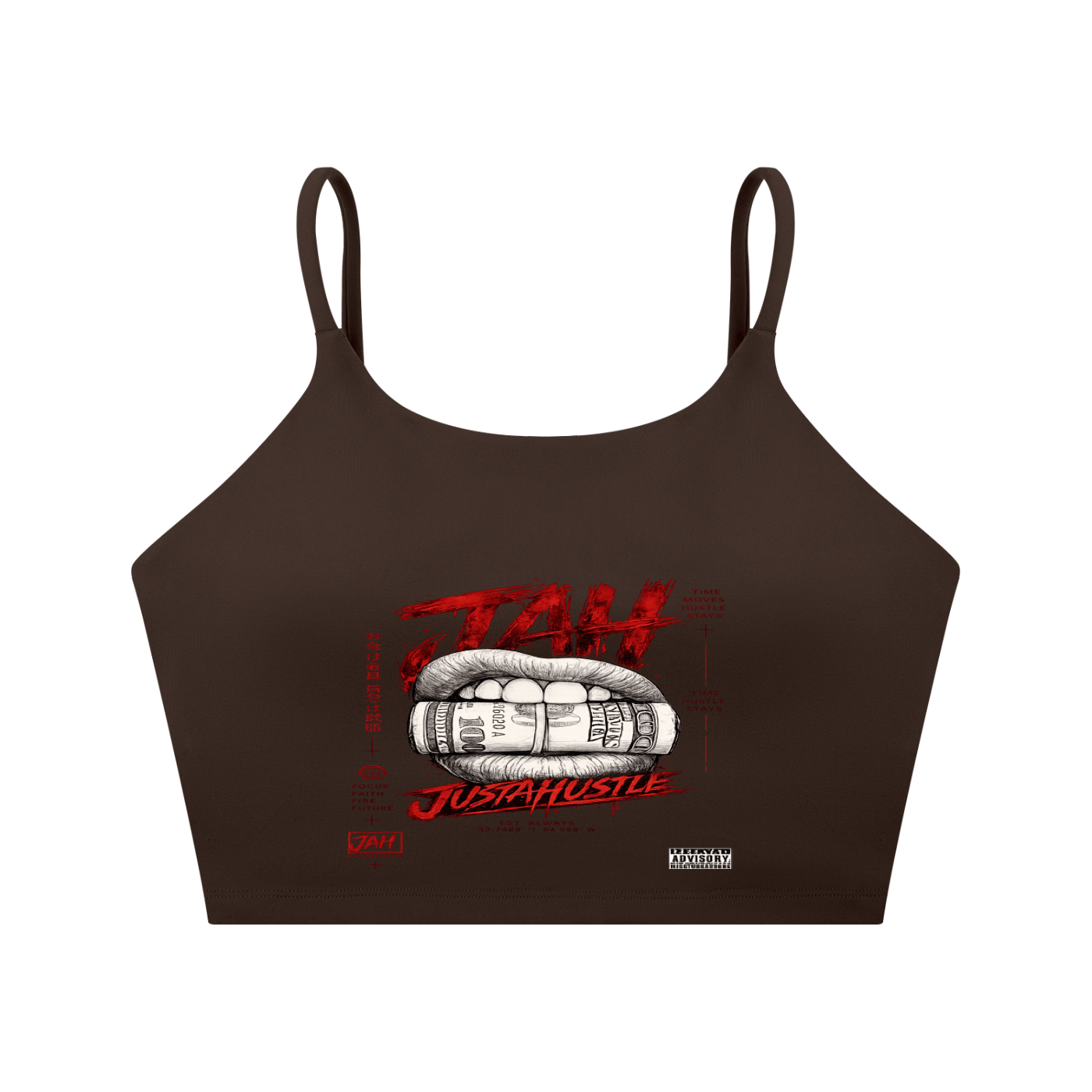 Hustle Hunger Spaghetti Strap Yoga Sports Bra
