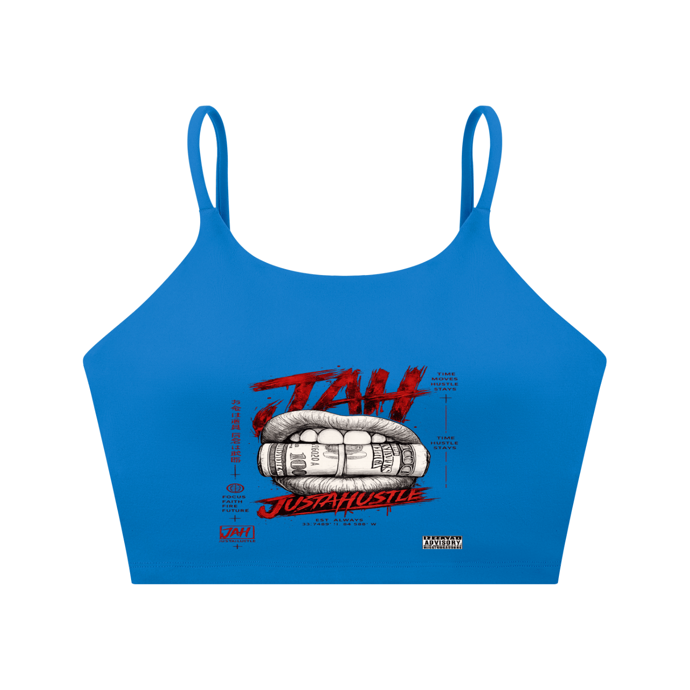 Hustle Hunger Spaghetti Strap Yoga Sports Bra