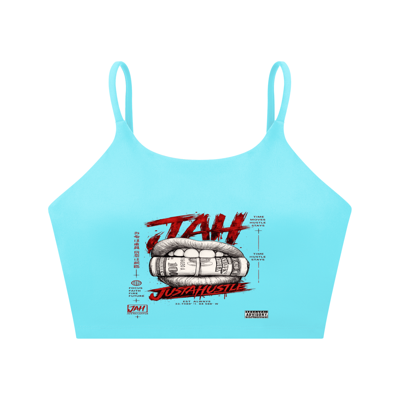 Hustle Hunger Spaghetti Strap Yoga Sports Bra