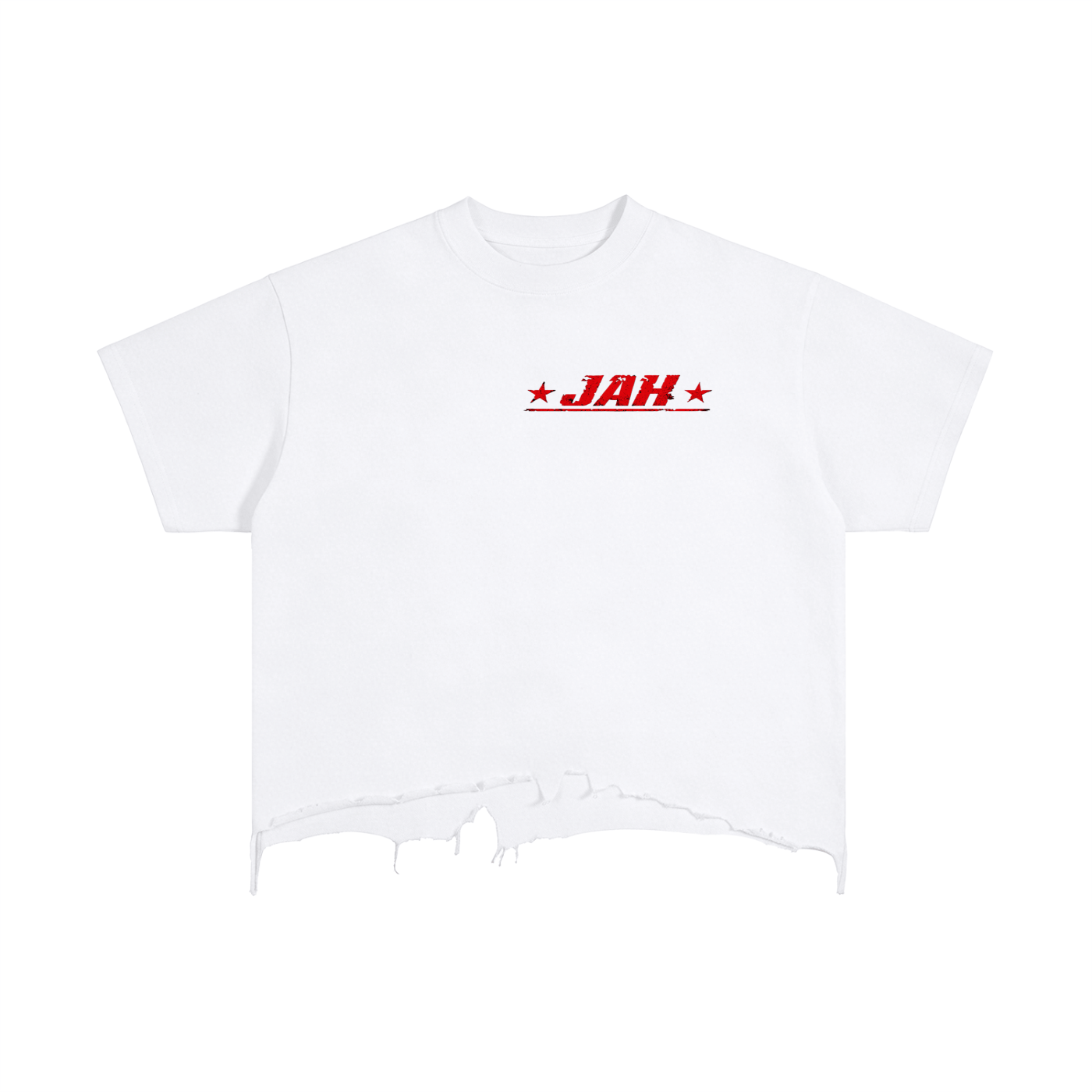 Unmasked Hustle Distressed Hem T-Shirt