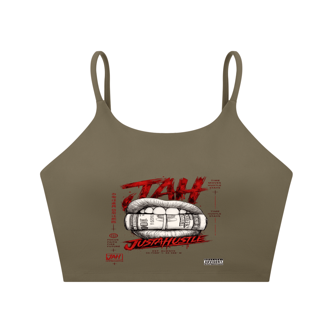 Hustle Hunger Spaghetti Strap Yoga Sports Bra