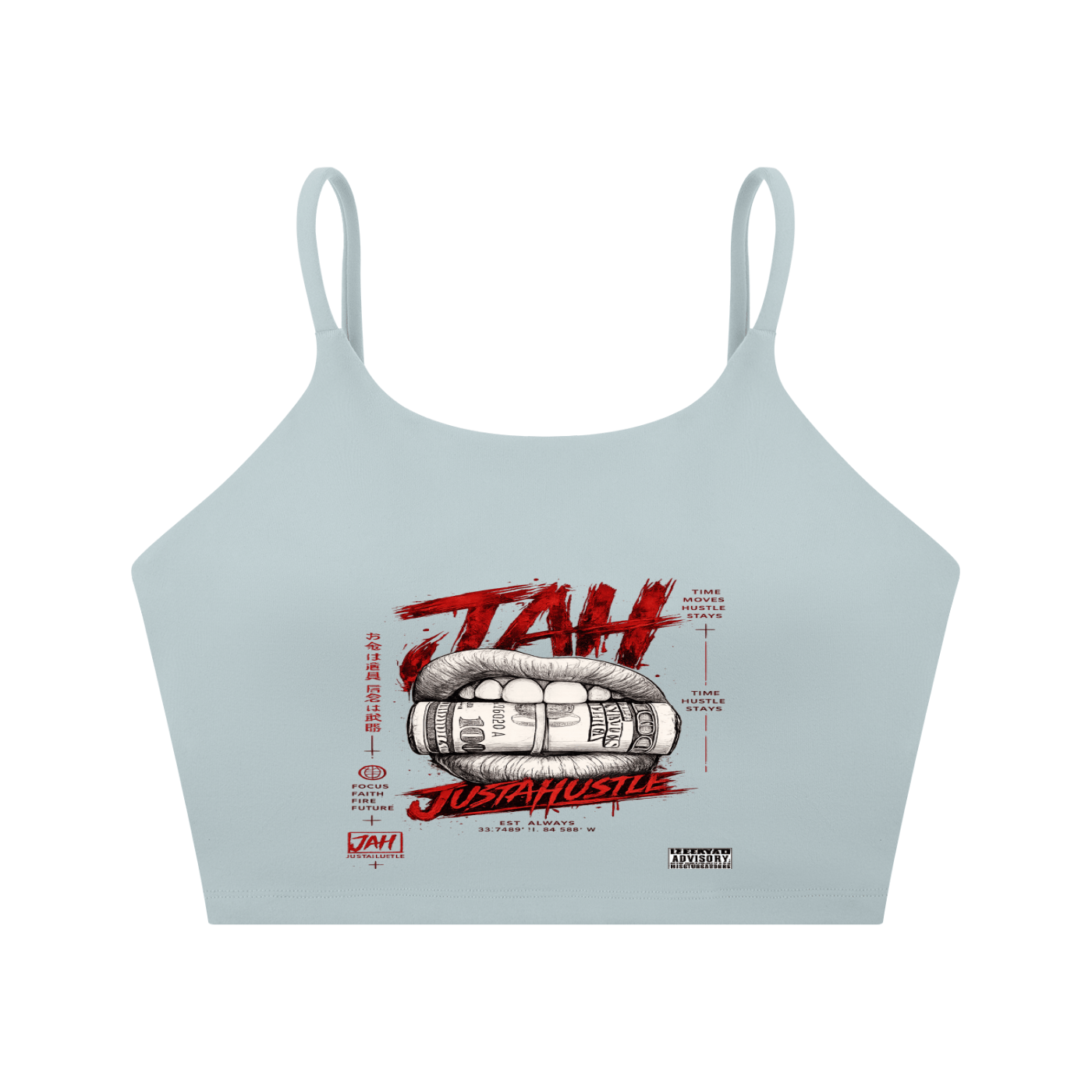 Hustle Hunger Spaghetti Strap Yoga Sports Bra