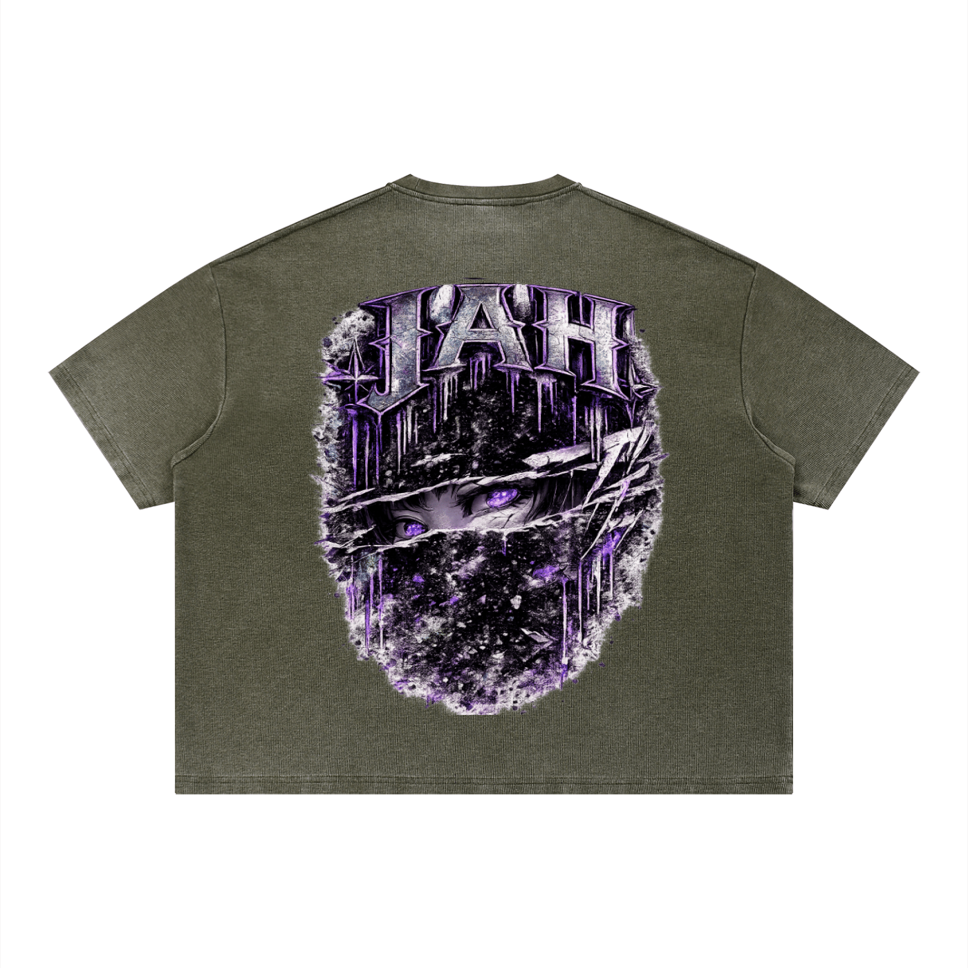 JAH Vintage Wash Sunfade Boxy Waffle T-Shirt