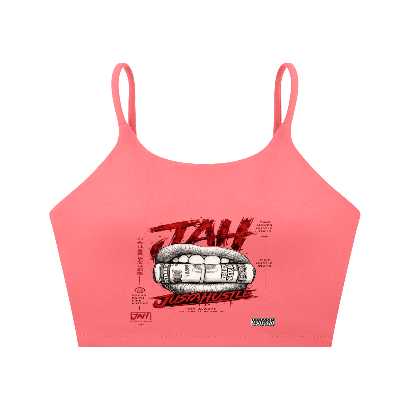 Hustle Hunger Spaghetti Strap Yoga Sports Bra