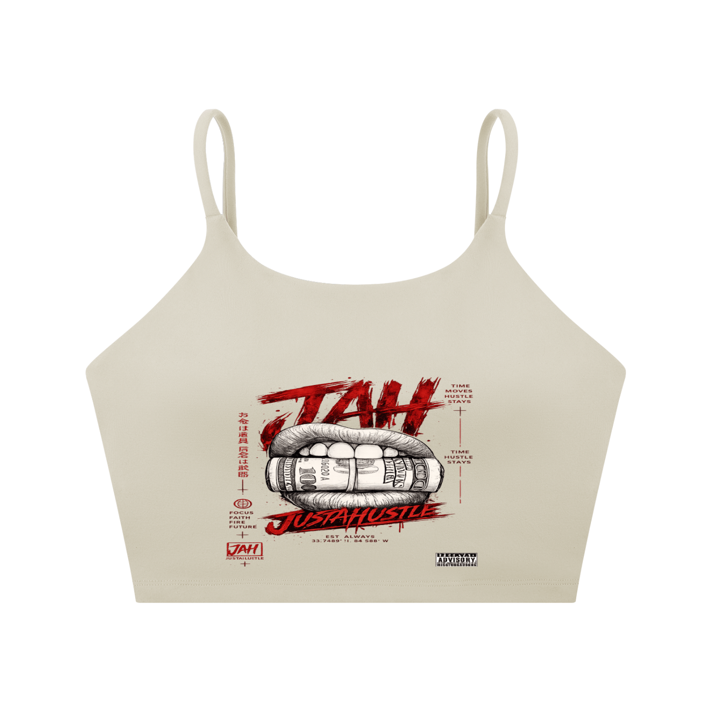 Hustle Hunger Spaghetti Strap Yoga Sports Bra
