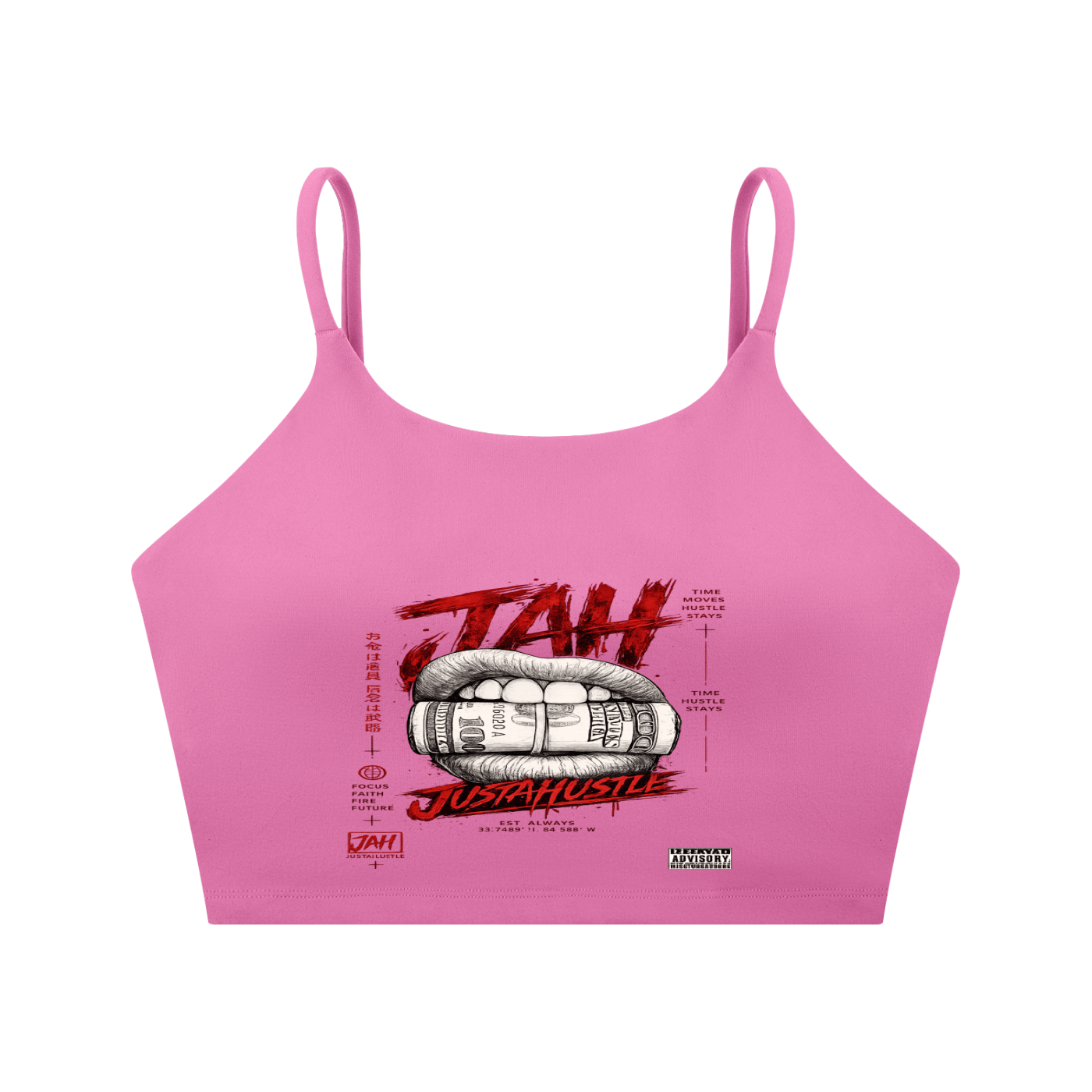 Hustle Hunger Spaghetti Strap Yoga Sports Bra