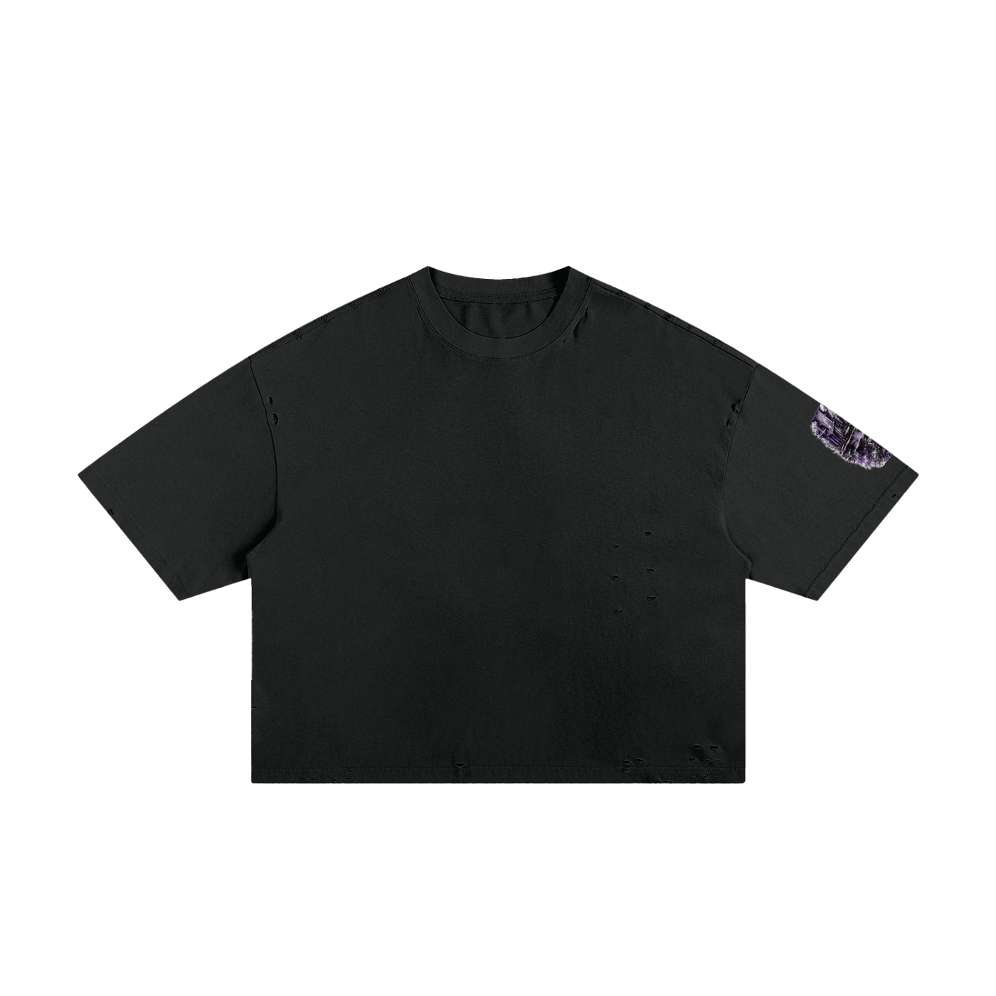 Purple Jah Frayed Boxy Tee