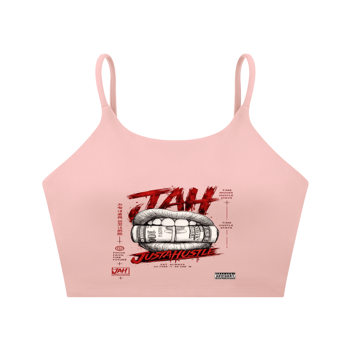 Hustle Hunger Spaghetti Strap Yoga Sports Bra