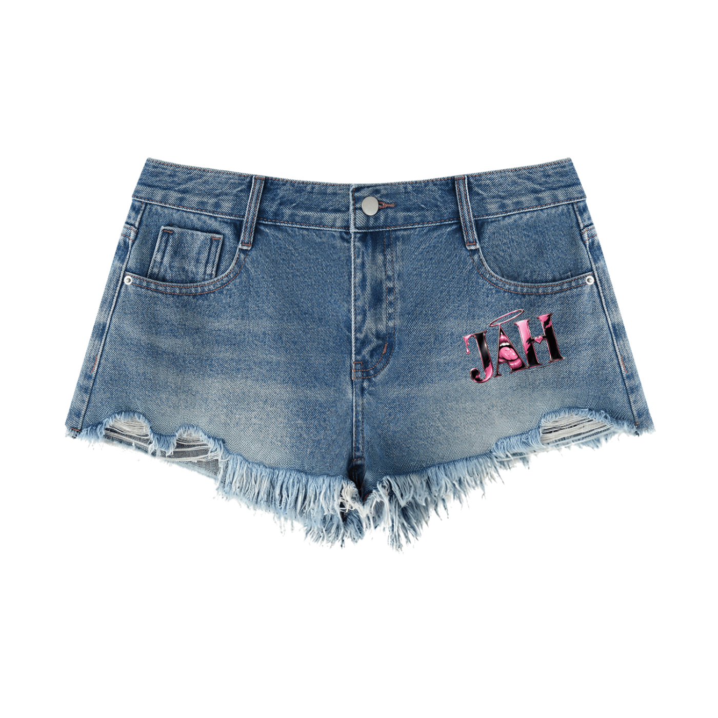 Pink Stitch Women Denim Shorts