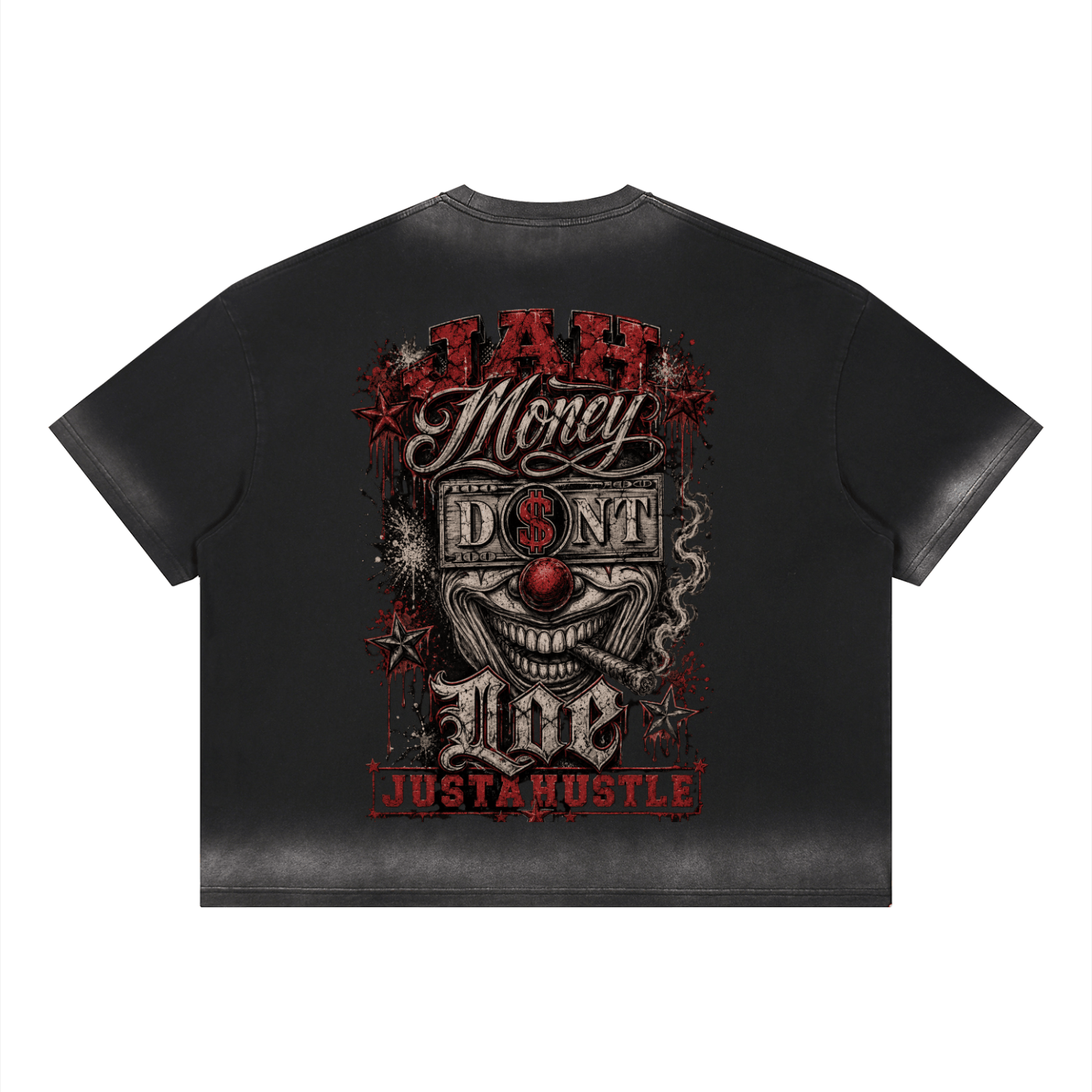 ODMPOD JAH MDL Boxy Sunfade Vintage Wash T-shirt JustAHustle Premium Hustle Apparel