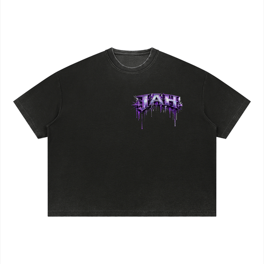 ODMPOD JAH Vintage Wash Sunfade Boxy Waffle T-Shirt JustAHustle Premium Hustle Apparel
