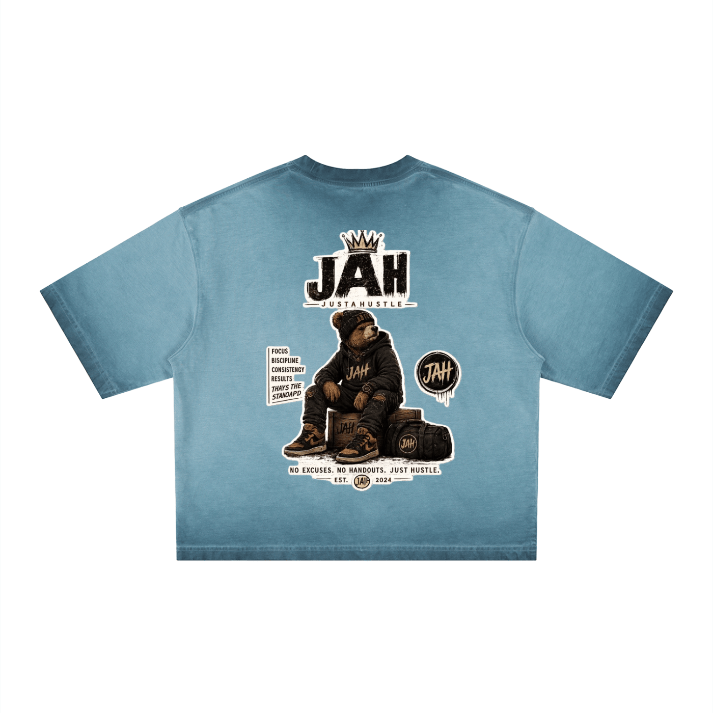ODMPOD HUSTLE BEAR Boxy T-Shirt JustAHustle Premium Hustle Apparel