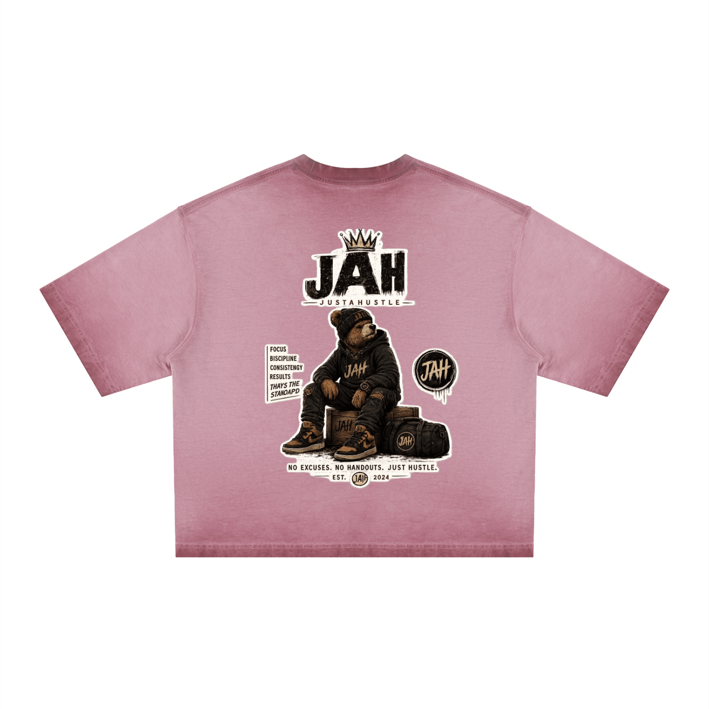 ODMPOD HUSTLE BEAR Boxy T-Shirt JustAHustle Premium Hustle Apparel