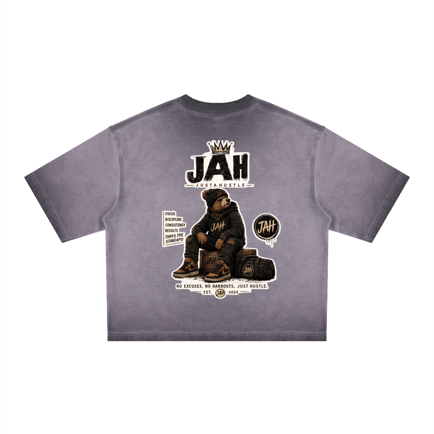 ODMPOD HUSTLE BEAR Boxy T-Shirt JustAHustle Premium Hustle Apparel