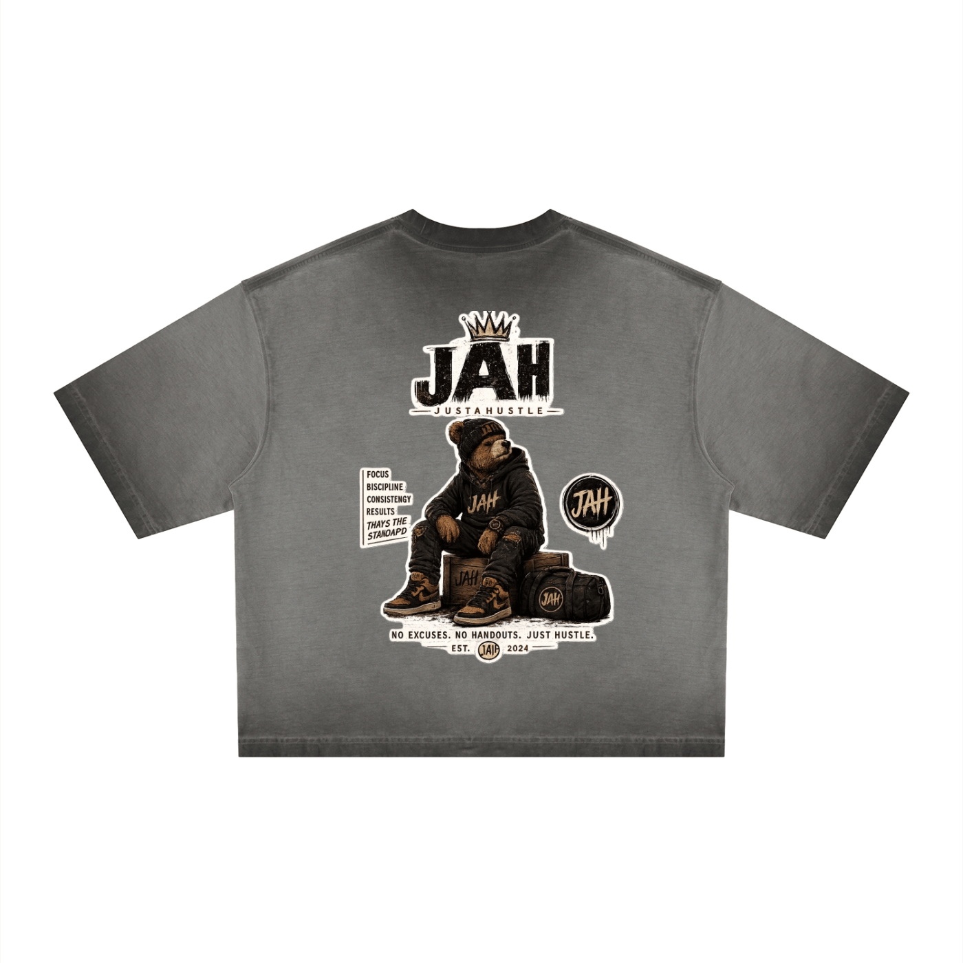 ODMPOD HUSTLE BEAR Boxy T-Shirt JustAHustle Premium Hustle Apparel