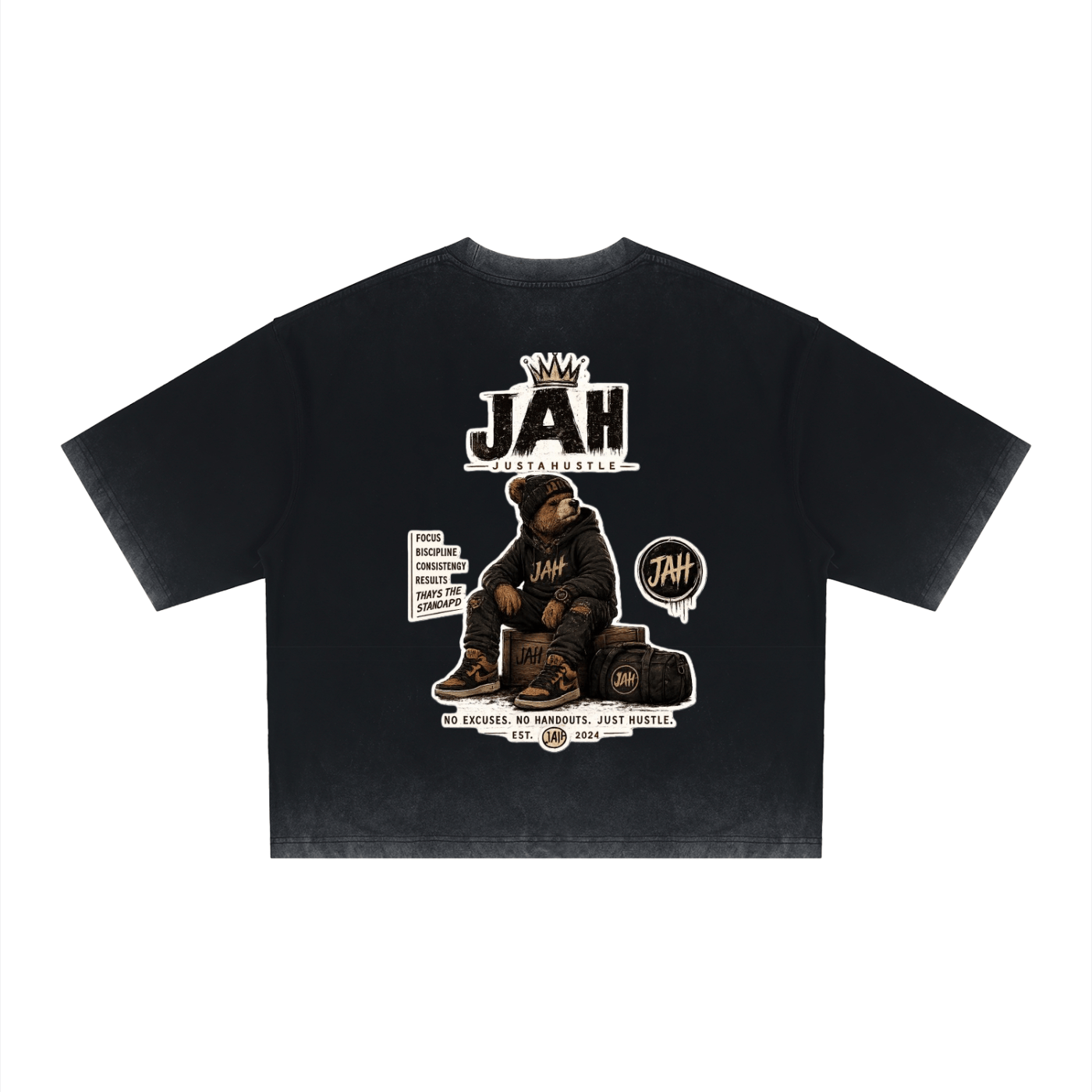 ODMPOD HUSTLE BEAR Boxy T-Shirt JustAHustle Premium Hustle Apparel