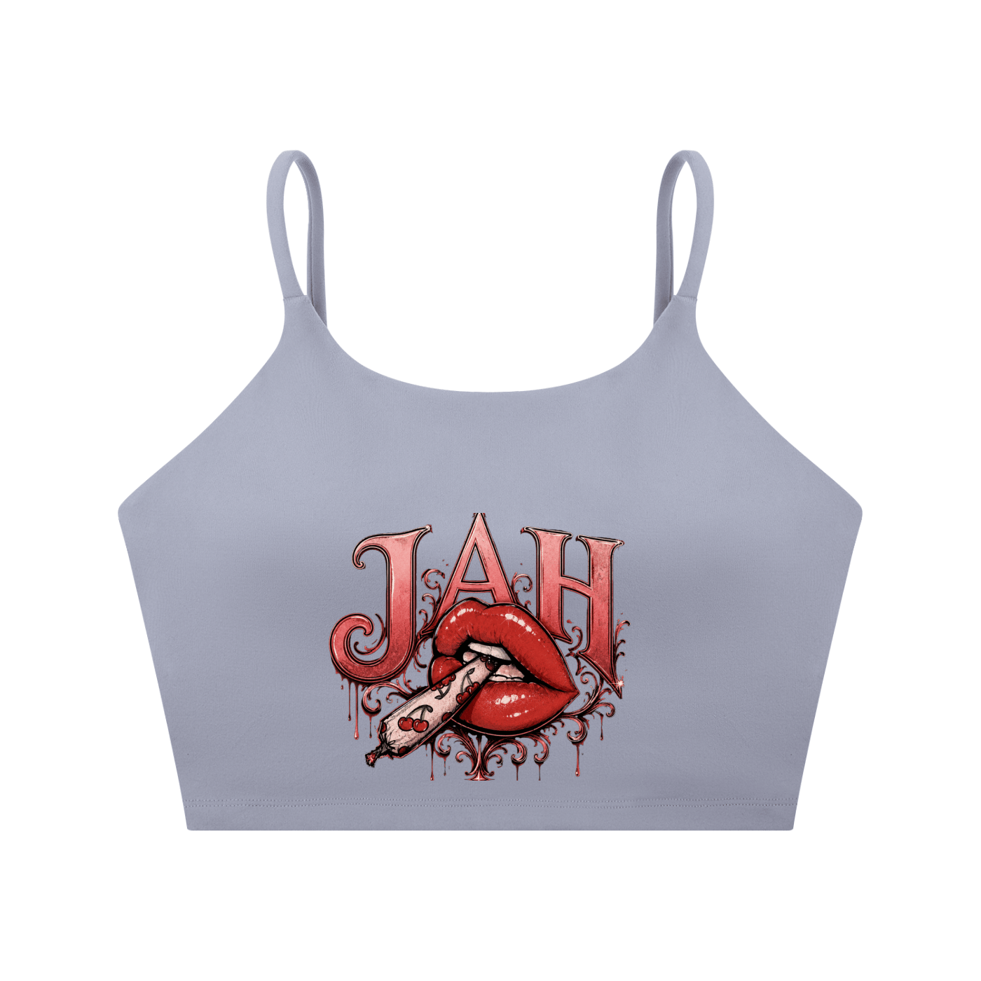ODMPOD JAH Hot Lips Spaghetti Strap Yoga Sports Bra JustAHustle Premium Hustle Apparel