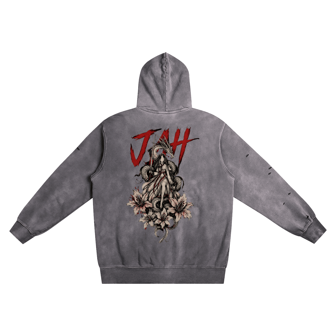 ODMPOD The Chosen Hustler Distressed Vintage Wash Hoodie JustAHustle Premium Hustle Apparel