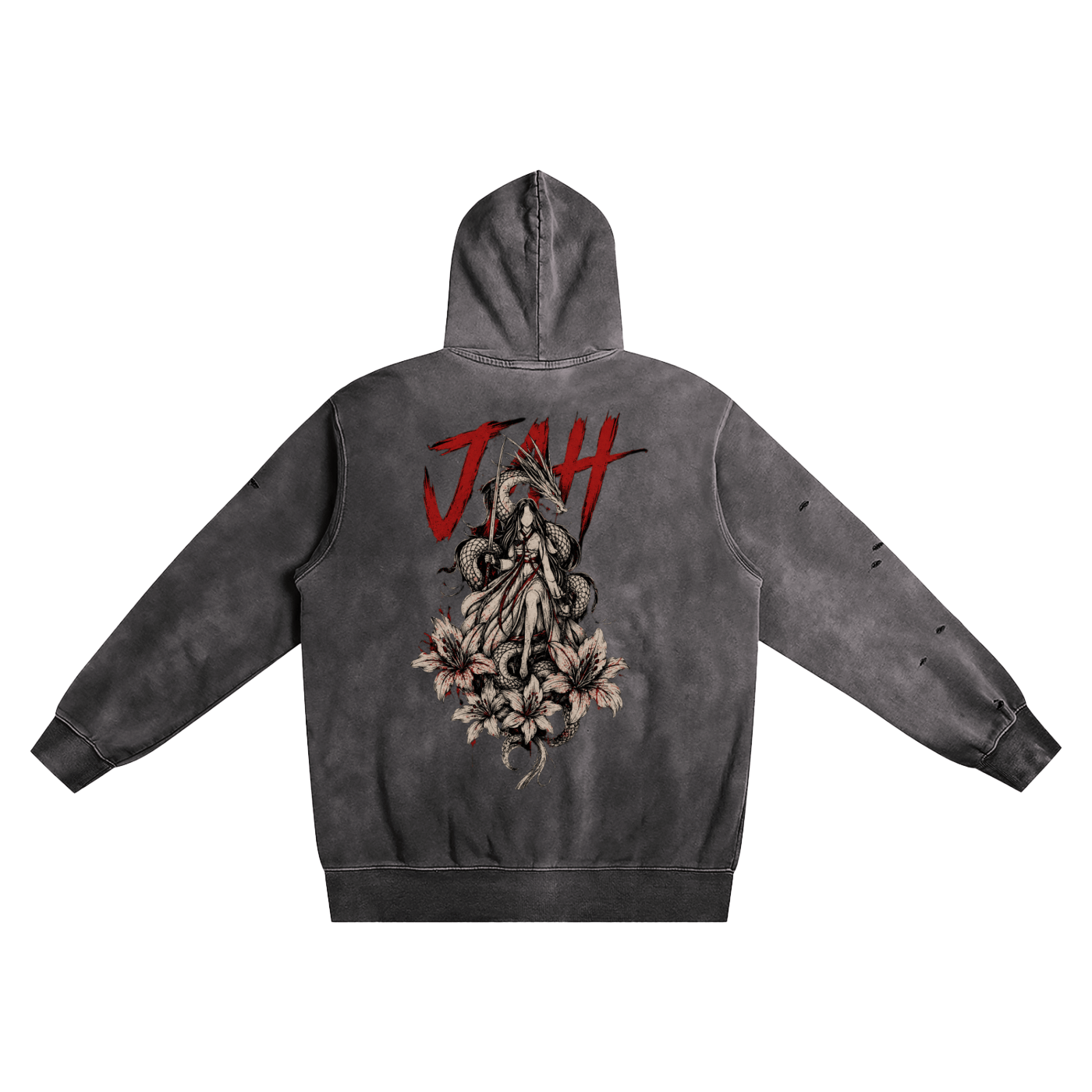 ODMPOD The Chosen Hustler Distressed Vintage Wash Hoodie JustAHustle Premium Hustle Apparel