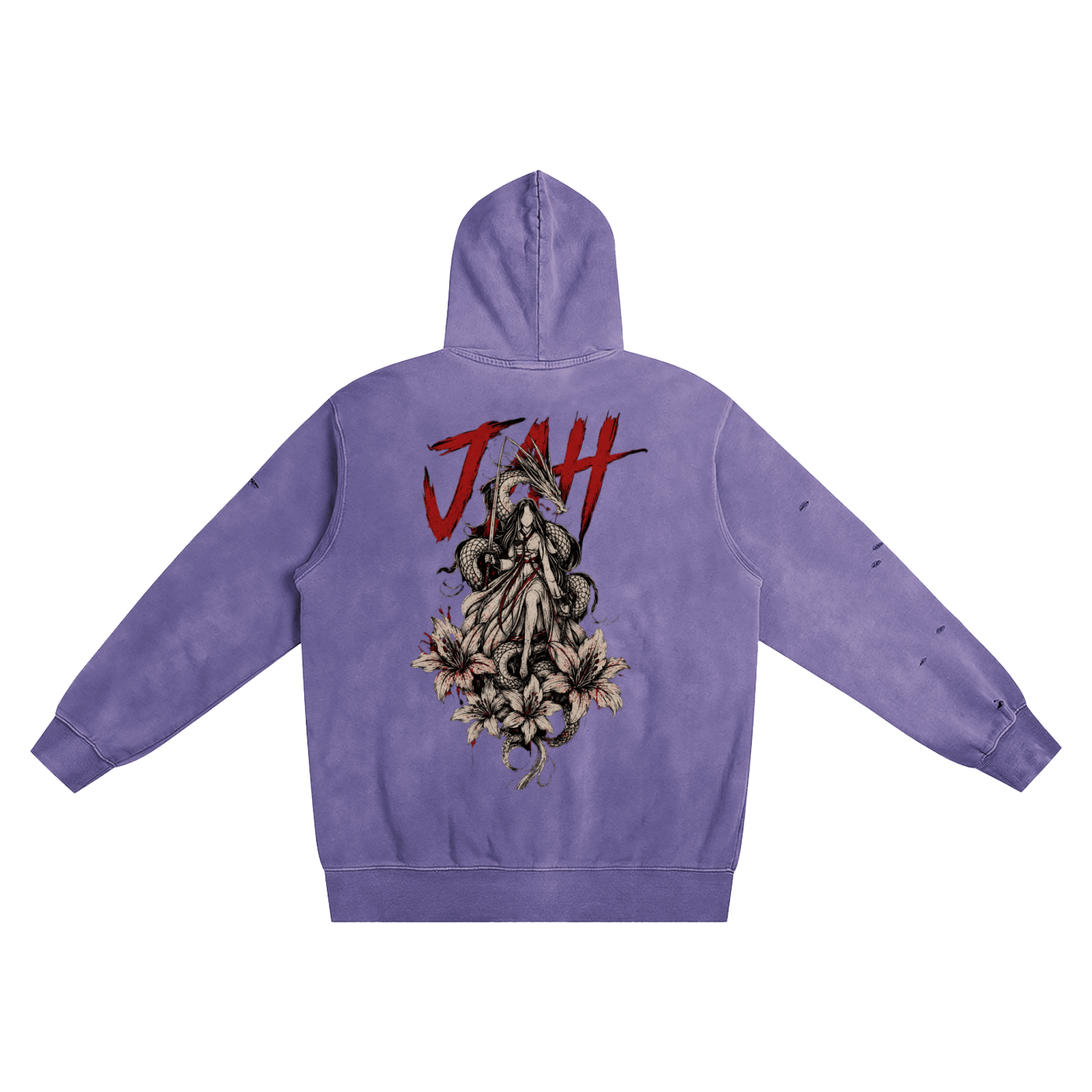 ODMPOD The Chosen Hustler Distressed Vintage Wash Hoodie JustAHustle Premium Hustle Apparel