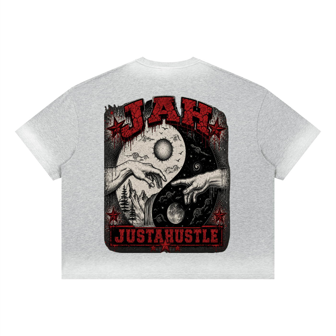 ODMPOD Ying Yang Boxy Sunfade Vintage Wash T-Shirt JustAHustle Premium Hustle Apparel